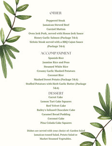 Banquet Catering Menu